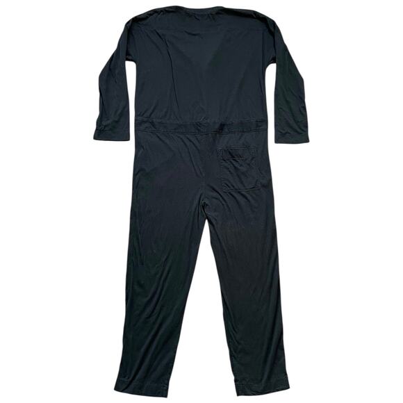 Soft Black Jersey Long Sleeve Jumpsuit - Minimalist Easy Fit - M - Picture 4 of 10